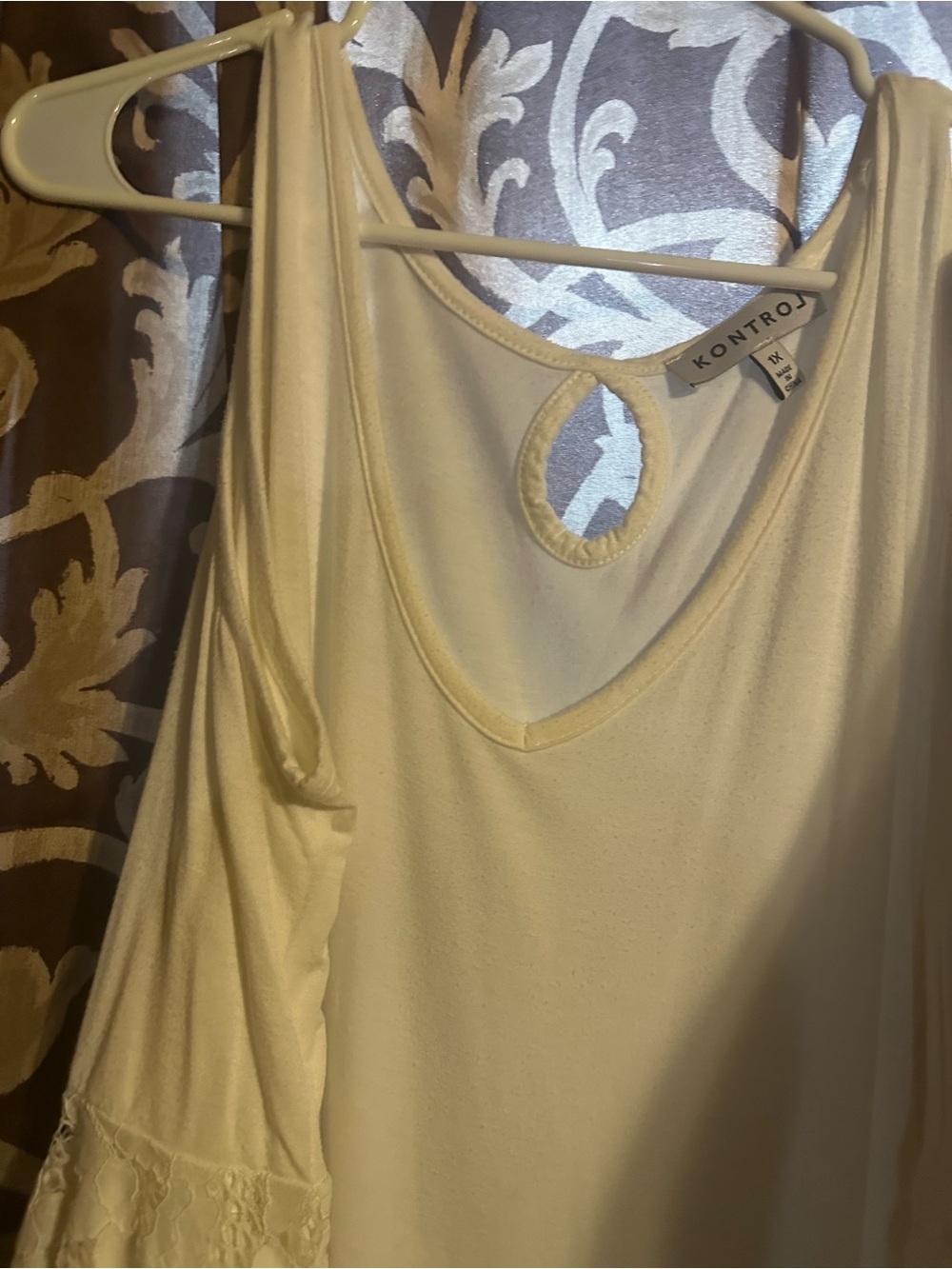 Cream Lace-Trim Night Chemise